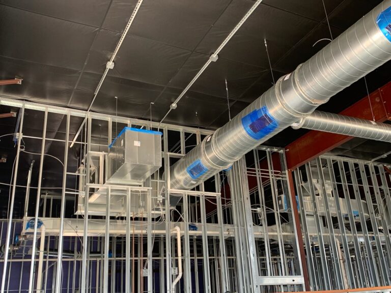 commercial gallery - new build exposed ducts